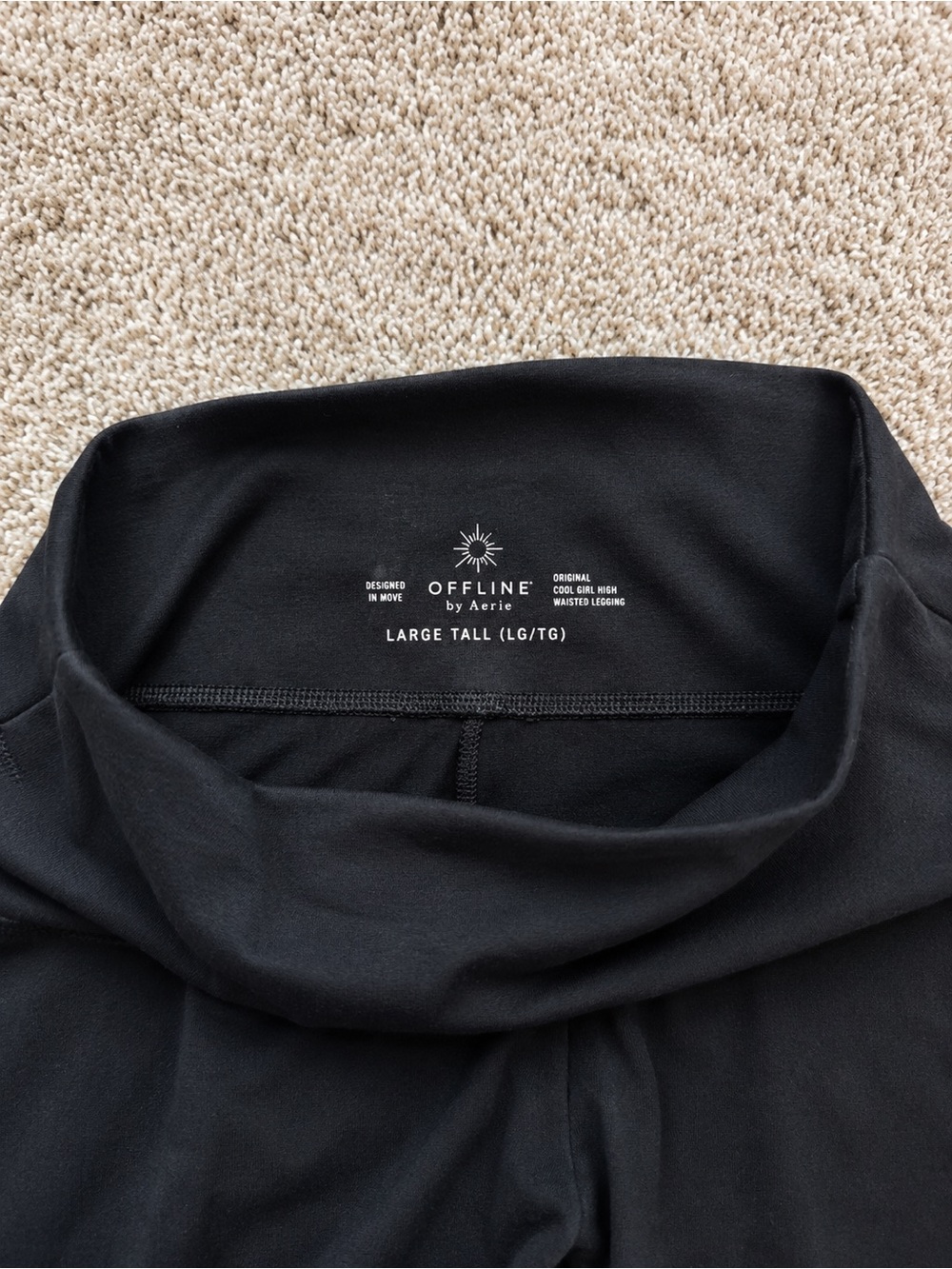 OFFLINE by Aerie Original High Waisted Leggings Black Large Tall LG/TG - Picture 3 of 7